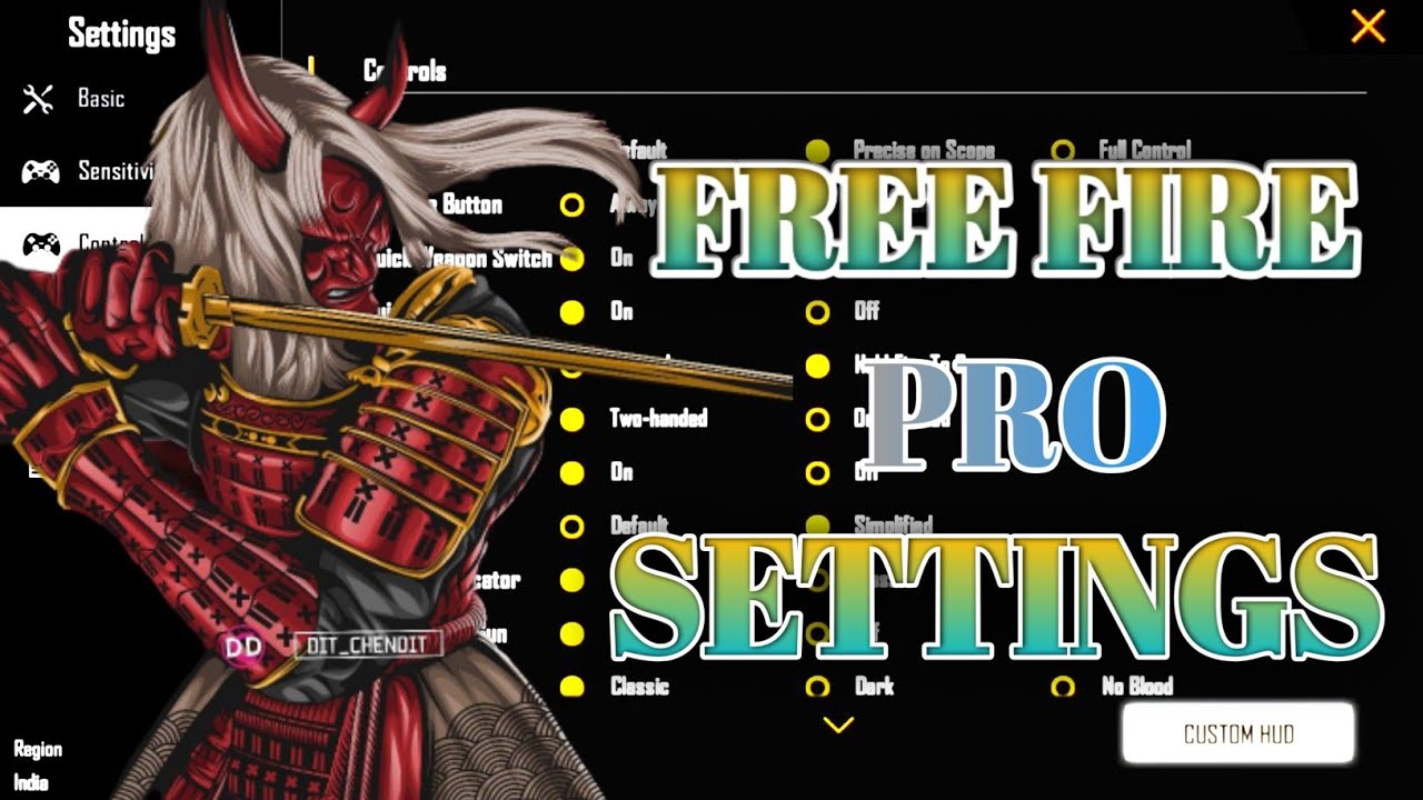 FREE FIRE BEST PRO SETTINGS - YouTube