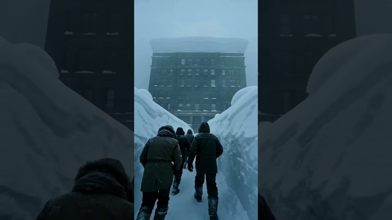 Сход снега с крыши чудом не задел людей 