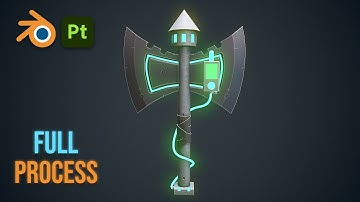 Stylized Energy Axe – Blender 3D Game Asset Workflow