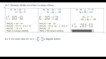 Singular Matrices Examples