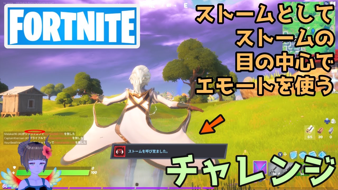 フォートナイト ストームとしてストームの目の中心でエモートを使うチャレンジ Fortnite Youtube