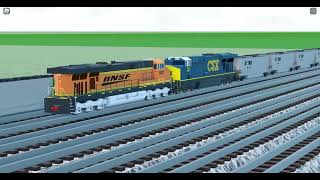 Roblox: Ro- scale Sandbox save file 2: Union Pacific and BNSF bethgon coalporters at Location 2.