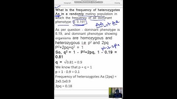 solved hardy weinberg numerical