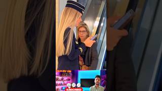 Air Hostess on Phone… Then THIS Happened 😯✈️ (Wait for it) #shorts #trending #airhostess #airport