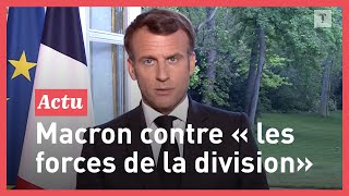 Emmanuel Macron appelle à l'unité pendant le déconfinement