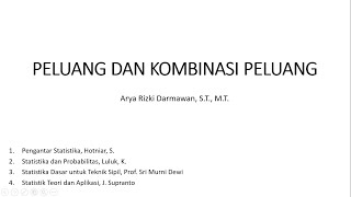 Kuliah Online Teknik Sipil MK. Statistika dan Probabilitas: Peluang dan Kombinasi Peluang