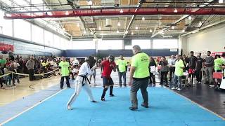 Combat Taekwondo in Ultimate Sanda tournament
Combat TKD in red shirt. Ultimate Sanda is Sanda + 10 seconds on the ground, all subs allowed.
Full tournament run here: https://youtu.be/W-375lbeFZc Combat Taekwondo in Ultimate Sanda tournament