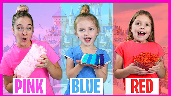 Eating Only One Color Food At Disneyland With Kin Tin and Roro! Fun Rides, Mickey Mouse, Challenges