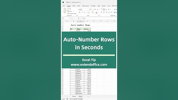 Excel-tips: rijen automatisch nummeren in seconden #excel #exceltips