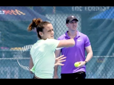 Maria Sakkari Mic'd Up Practice with Coach Tom Hill | 2020 Brisbane International