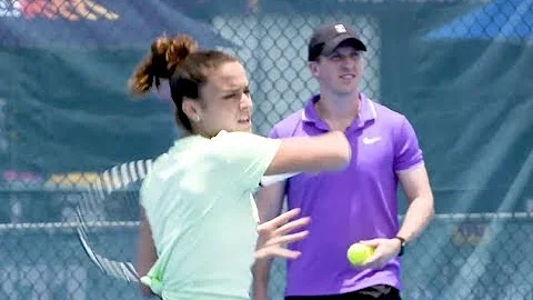 Maria Sakkari Mic'd Up Practice with Coach Tom Hil...