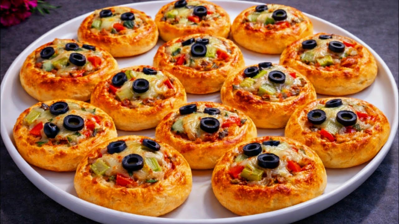 مملحات سهلة وسريعة ميني بيتزا بأنجح العجينة خفيفة والحشوة لذييذة و إقتصادية pizza