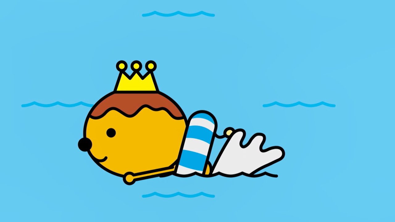 夏休みのドリルをしないでプールであそんでばかりいるたこるくん