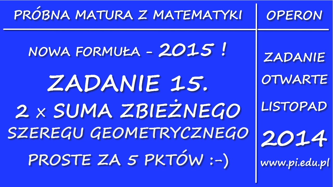 Suma Wszystkich Wyrazów Nieskończonego Ciągu Geometrycznego