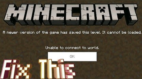 HOW TO FIX "A Newer version of the game has saved this level. It cannot be loaded." | Minecraft PE |