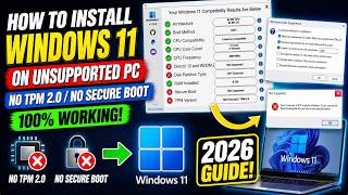 How to Install Windows 11 on Unsupported PC (No TPM 2.0 / No Secure Boot) - 2026 Guide