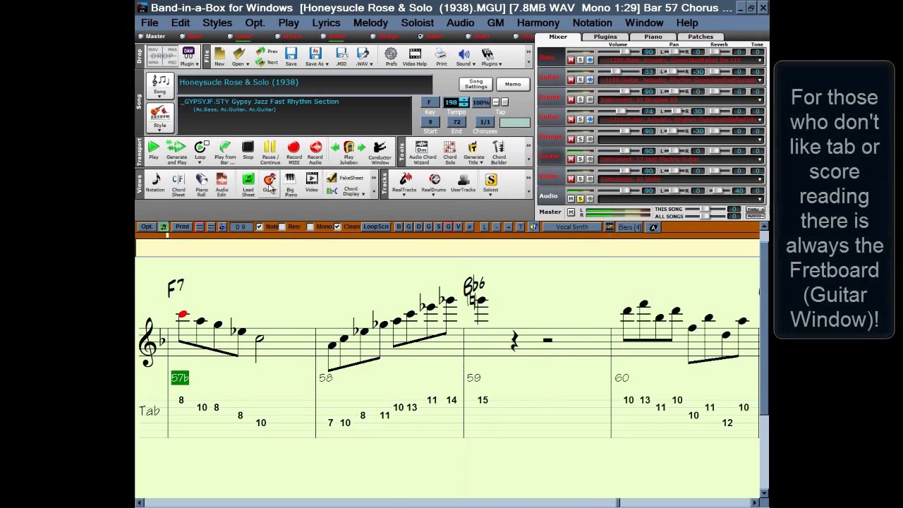 "Django Reinhardt" for Band in a Box (HDR)  Jazz Guitar Solos Transcriptions!