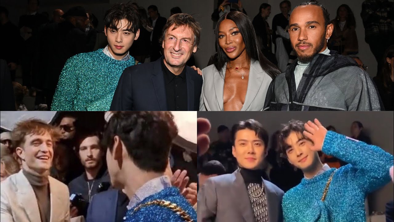 ASTRO's Cha Eun Woo Poses With Naomi Campbell, Robert Pattinson