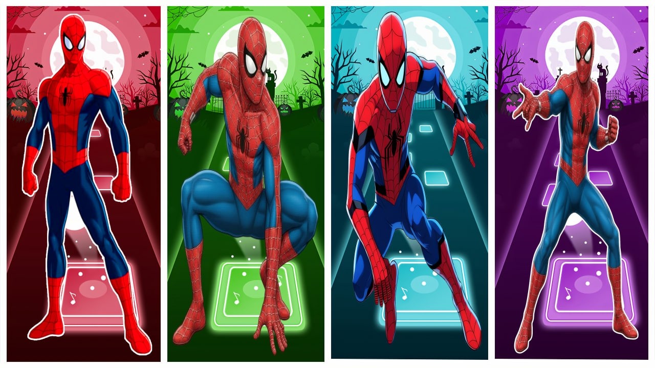 🎶 Tiles Hop EDM Rush: Человек-паук 🆚 Девушка-паук 🆚 Алый паук 🆚 Черный паук | Кто победит?