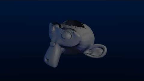 Blender 3D Project: Animation Tests, Suzanne Disintegration - Test One