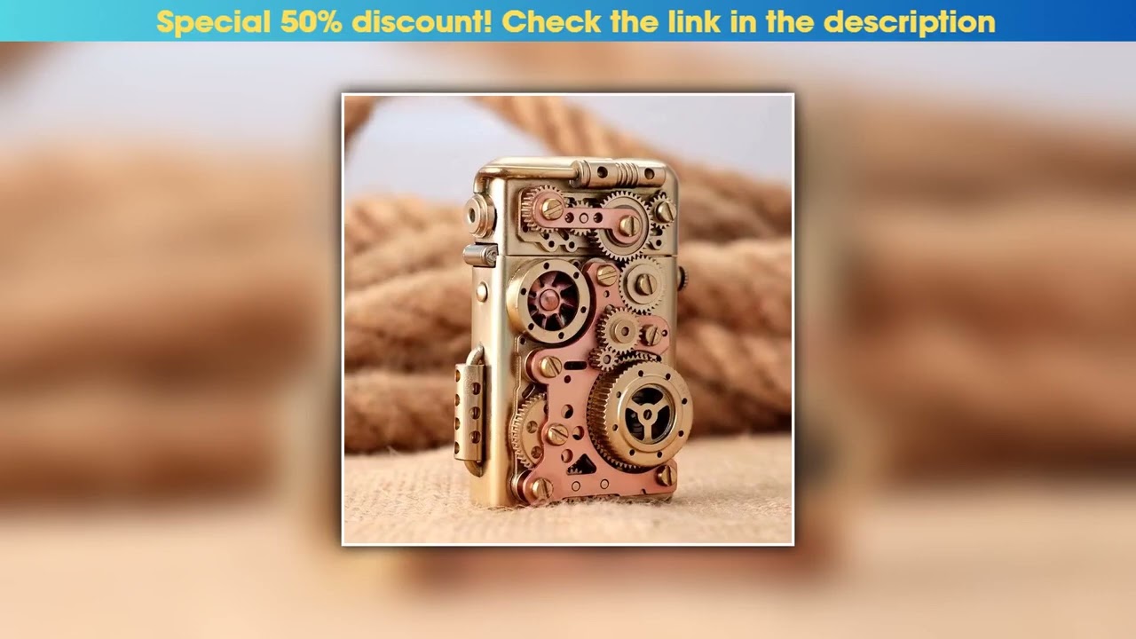 Discount Zorro Steampunk Lighter Gear Linkage Mechanical Creative Pure Copper Torrance Oil Lighter•