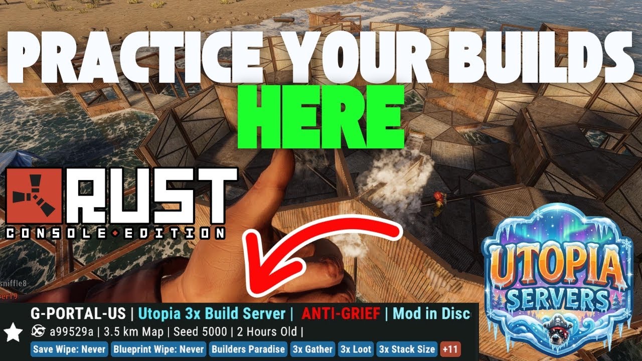 STOP Farming! 🧑‍🌾 Practice Your Base Builds HERE - Rust Console Edition Build Server | Sandbox