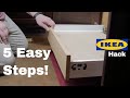 How to Make Pull Out Cabinet Shelves from IKEA Drawers - Easy DIY IKEA HACK for Kitchen Organization