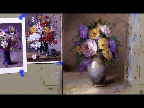 Cauchois Inspired Vase of Flowers Flower Painting Techniques