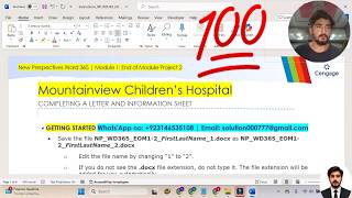 New Perspectives Word 365 | Module 1: End of Module Project 2 #MountainviewChildren’sHospital