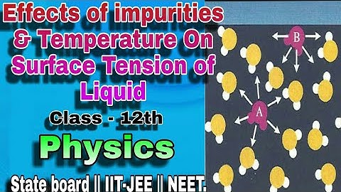 Effects of impurities & Temperature On Surface Tension of Liquid#Physics-12th#MH Board#IIT-JEE#NEET.