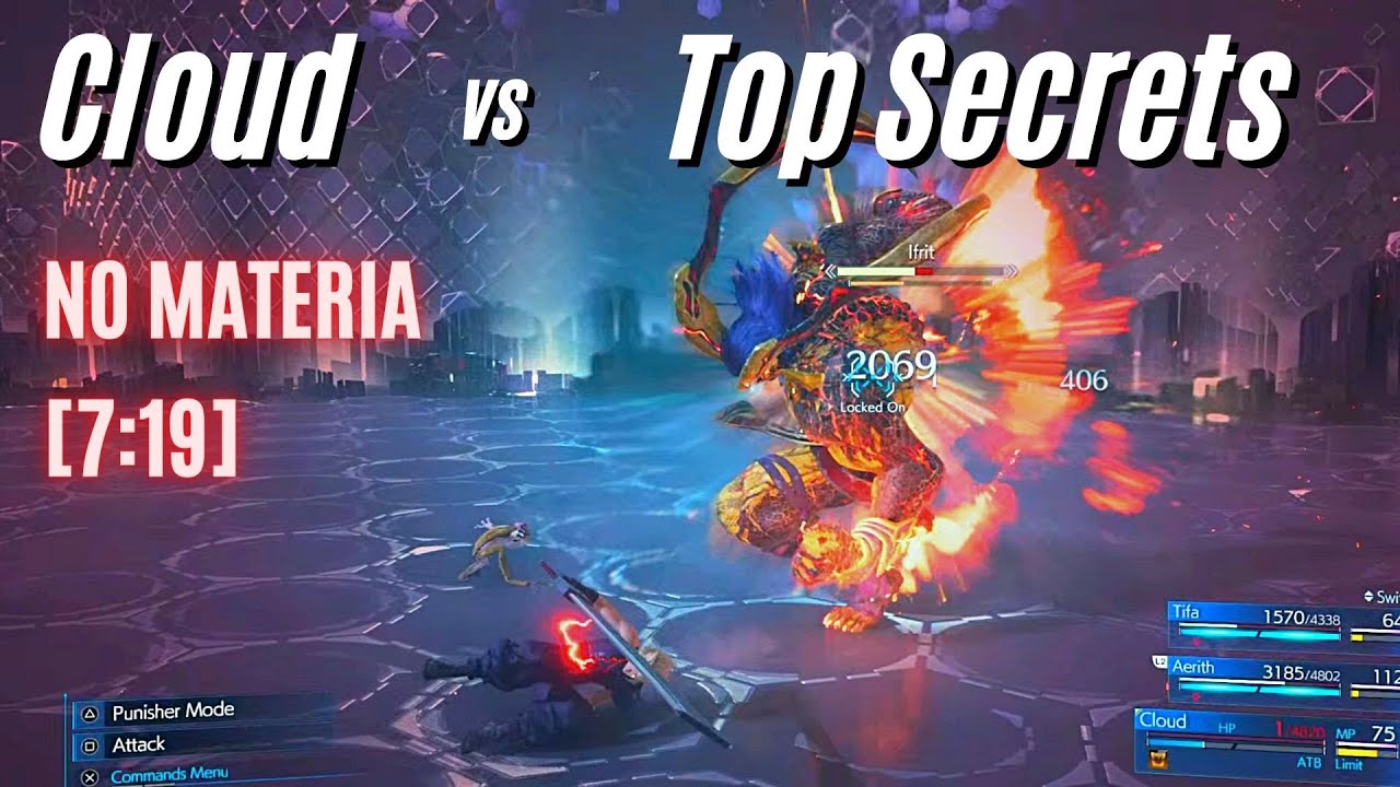 FF7R - Cloud vs Top Secret [No Materia, Gotterdammerung]