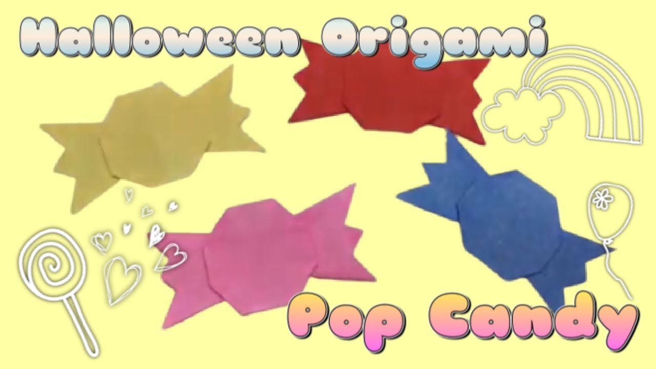 ハロウィンおりがみ キャンディーの作り方 Halloween Origami How To Make A Pop Candy Hatch 0hme 折り紙モンスター