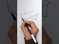 How To Draw A Study Table In Perspective 3d For Beginners 