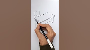 How to draw a study table in perspective 3d for beginners