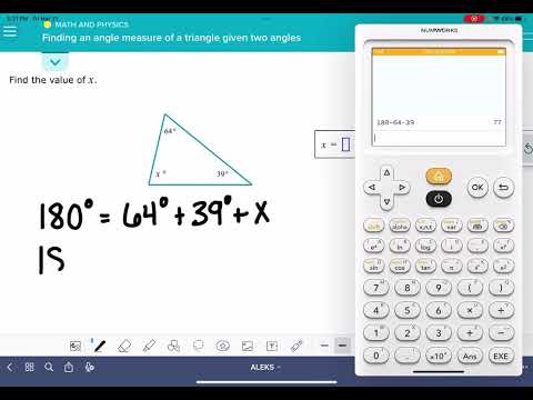 ALEKS: Finding an angle measure of a triangle given two angles