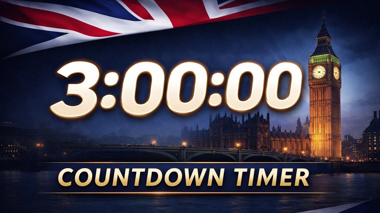 3 Hour Countdown Timer – Study & Work | British Style - YouTube