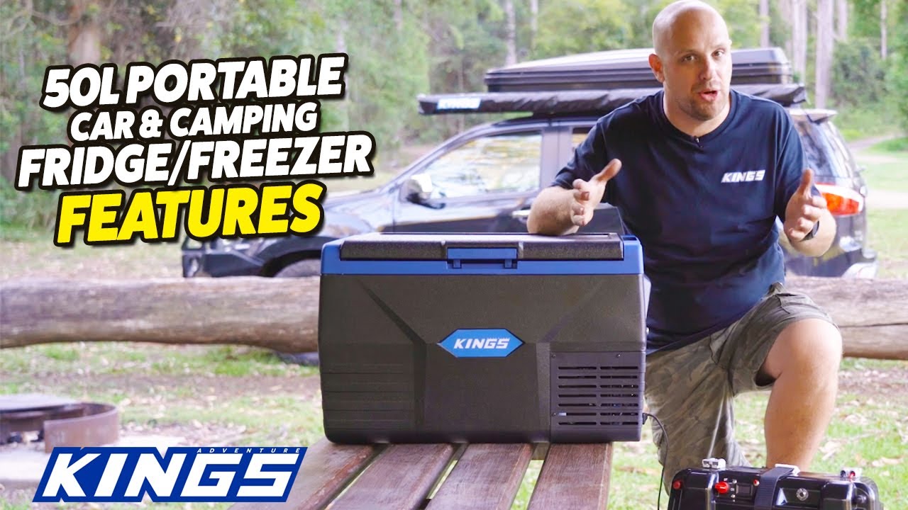 Kings Stayzcool 90L Portable Camping Fridge Freezer Dual Zone + Cover 12V  240V