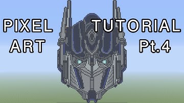 Minecraft Pixel Art Tutorial - Optimus Prime Transformers Part 4