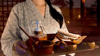 ASMR Natural Hot Spring Spa & Bath | Skincare, Body & Scalp Massage, Onsen Ambience Roleplay