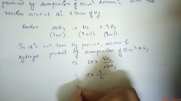 Calculate the volume of oxygen that will react with hydrogen produced by the decomposition of 50...