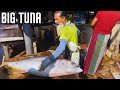 Big tuna fish cutting for sell in local fish market