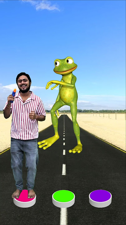 I Jump on button to Bigfoot yeti, Hulk & Dancing frog - Funny vfx magic 😀