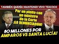 80 millones recibió juez que suspendió Santa Lucía. Un ministro de la Corte lo denunció con Obrador