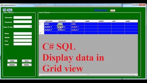 Show Data In Gridview From Database