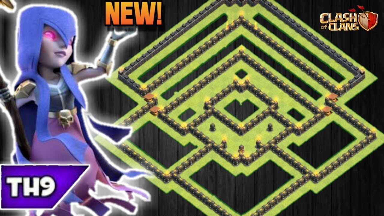 NEW TOWN HALL 9 FARMING/TROPHY BASE 2018! TH9 HYBRID DARK BASE WITH REPLAYS!! -CLASH OF CLANS(COC)