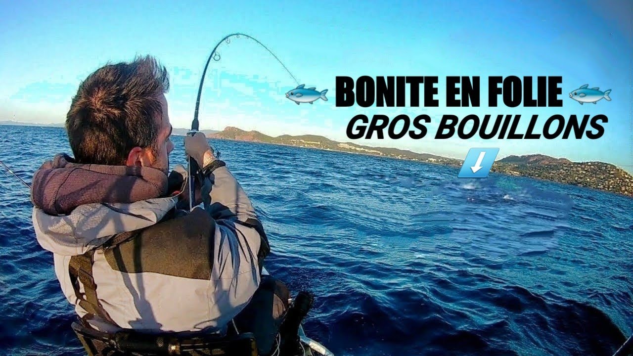 BONITE LA FOLIE: Pêche kayak hobie en mer sur chasse au jig - leurre - sea fishing
