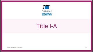 Tiers 2 & 3 ESEA Monitoring Training Title I-A