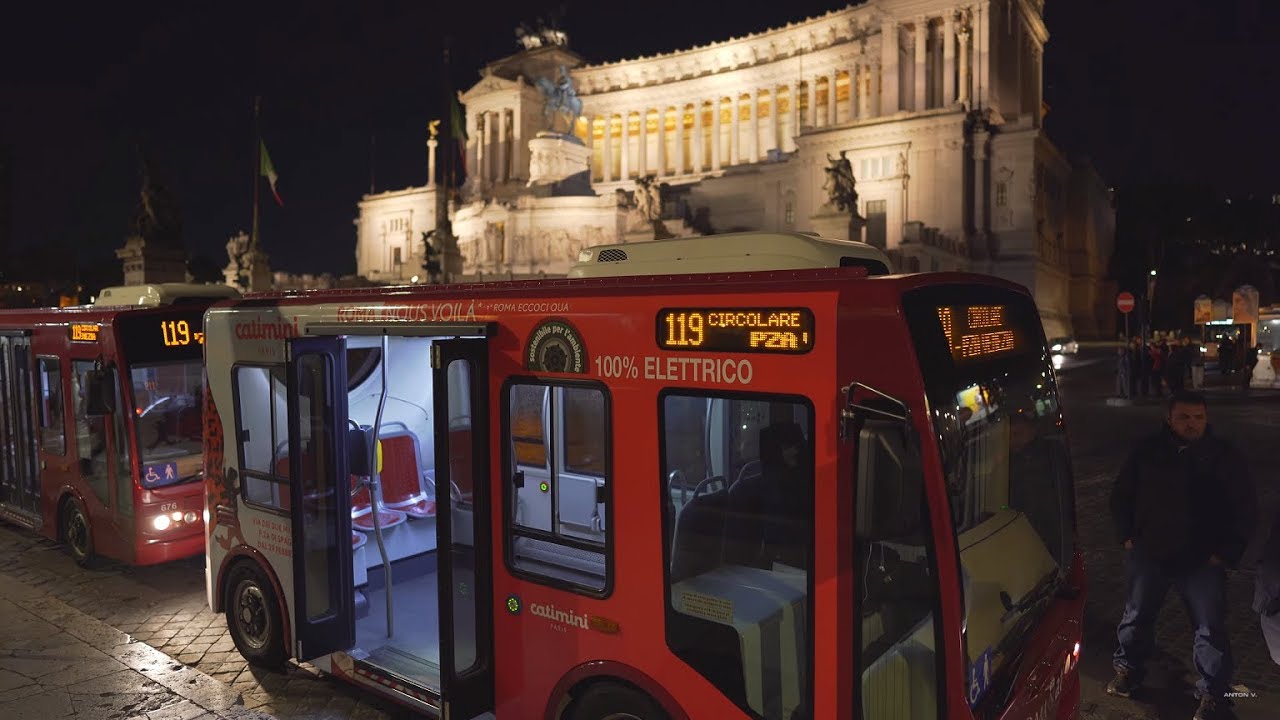 Italy, Rome, electric bus 119 night ride (1 of 2)