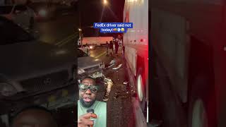 FedEx driver said not today!🚚💨😂 #cdl #driver #accident #fedex #boyholdon