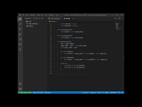 Python tank simulation connected with s7-1200 PLC